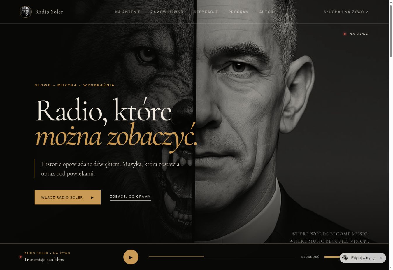 Zrzut strony Radio Soler: Radio, które można zobaczyć.